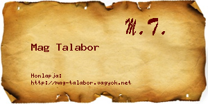 Mag Talabor névjegykártya